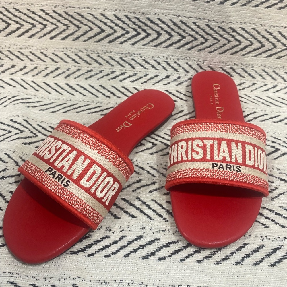 Christian Dior Red Slide Sandals💕💕